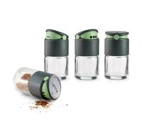 Recipiente para especias 80 ml, juego de 4 piezas, gris, plástico, Lékué