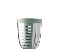 Rosti Mepal – Envase Ellipse para frutas y verduras 600 ml con tenedor y escurridor Nordic Sage
