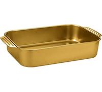 Recipiente rectangular de acero inoxidable, sartén profunda, bandeja para hornear pasta, bandeja para galletas, sartén con asas, bandeja para hornear pescado, plato de servir, olla para sopa apta para