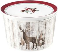 Recipiente redondo con tapa, 14 x 9 cm - Seltmann Weiden Life Christmas - Ideal para galletas, también sirve como caja para galletas o cuenco para cereales
