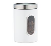 Relaxdays 4x recipiente almacenaje blanco ventana blanco,plata,transparente