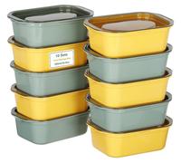 Recipientes herméticos VINATO, juego de 10 – Contenedores de 500 ml, aptos para congelador, fabricados con PP libre de BPA, apilables, con tapa, aptos para microondas y congelador