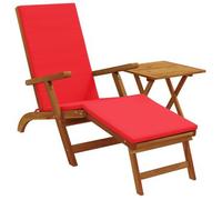 Recliner Y Tumbona Plegable 2 Uds. Madera De Acacia Sólida Rojo Vidaxl