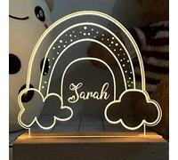RecontraMago Lampara Personalizada para bebes y niños de mesita de noche Regalos bebe recien nacido decoracion habitacion bebe luz quitamiedos infantil lampara originales niña (ARCOIRIS2)