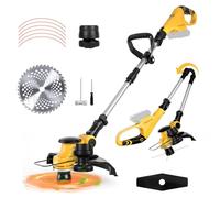 Recortadora de hilo compatible con batería Dewalt de 20 V, plegable 3 en 1 con motor sin escobillas, ancho de corte de 30 cm e indicador de estado de la batería, cortador de bordes eléctrico y