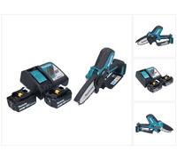Recortadora sin cable Makita DUC 101 RF 18 V 10 cm sin escobillas + 2 baterías de 3,0 Ah + kit cargador