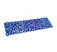 Rectángulo Forma Felt Mantel Corredor Placemats 7 Colores manteles de Mesa hogar Cocina decoración Fieltro Corredor de Mesa Calado Diseño Floral Tapetes de Mesa Flor Hueca Paño de Tabla(Blue)