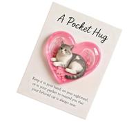 Recuerdo para gatos | Colección de de tarjetas con forma de corazón - Tarjetas Emocionales para Adultos - Ideal para calmar a niñas adolescentes y familia, Navidad y , Simpatía de ánimo