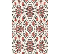 Red and Black Folk Embroidery Notebook: Bold Geometric Cross Stitch Inspired Journal for Writing, Notes, Journaling and Creative Ideas