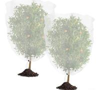 Red de jardín con cremallera para pájaros, barrera de plagas para árboles frutales, manzanas, melocotones, cerezas, 60 malla, cubierta transpirable, malla blanca gruesa, varios tamaños, paquete de 2