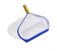 Red de rastrillo de hojas de piscina con malla profunda y marco de aluminio, para una limpieza eficiente de los desechos, pala de mano, para piscinas y spas, red de desechos de agua profunda (azul)