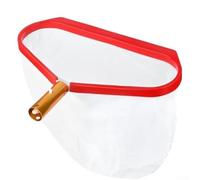 Red de rastrillo de hojas de piscina con malla profunda y marco de aluminio, para una limpieza eficiente de los desechos, pala de mano, para piscinas y spas, red de desechos de agua profunda (rojo)