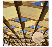 Red de Sombrea Exterior 90%,Malla Cinta Sombreo Exterior para Pérgola Techo Parasol Decoración,Pérgola Tira de Tela Sombra con Ojales Ondas Transpirable Permeable Refrigeración,Wheat,0.7x5m