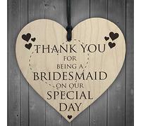 Red Ocean Placa de Madera con Forma de corazón, diseño con Texto «Thank You for Being a Bridesmaid»; para Colgar, Regalo Ideal para Bodas