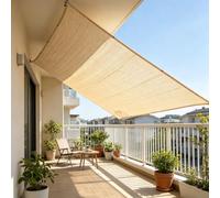 Red Sombra HDPE Beige 95% Protección Solar para Espacios Exteriores | 1x4m Malla de sombreo transpirable Toldo Vela Rectangular Malla Protección para coche Balcón Pergola Patio Terraza Jardín