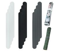 REDANHA 12 soportes para papel de regalo, soporte para rollo de papel, tiras de metal cubiertas de silicona, bandas de póster, abrazaderas de papel de regalo para organización de almacenamiento en el