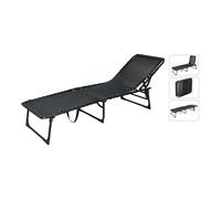 Redcliffs Tumbona plegable metálica color negro 190 x 56 x 86 cm
