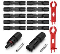 RedStar24 Conectores solares 10 pares - Conector PV macho & hembra para panel solar IP67 resistente al agua, para cables solares de 4mm2 & 6mm2, conectores fotovoltaicos para instalación solar