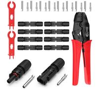 RedStar24 Set de crimpadora Solar para Cables PV 2.5/4/6mm², 10 Conectores PV, Conectores Macho & Hembra, 2 Llaves para Conectores Solares, Herramienta de Engarzado para Instalación Fotovoltaica