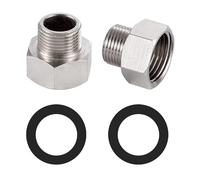 Reductor BELZ de 2 unidades de 3/8 a 1/2, boquilla de acero inoxidable, conexión roscada con 2 anillos de sellado, extensión reductora universal, antioxidante (G38-G12)