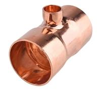 Reductor en T de soldadura de cobre, conector de alimentación de extremo ID de 3 vías, 8-32mm, accesorio de fontanería HVAC, 1 Uds.(16mm-12.7mm-16mm)