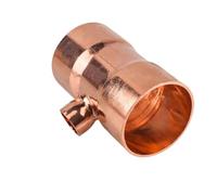 Reductor en T de soldadura de cobre, ID de 8-32 mm, casquillo for soldar de alimentación final de 3 vías, 1 unidad(28.6mm-22mm-28.6mm)
