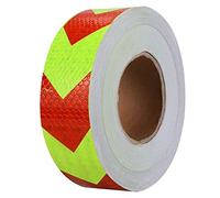 Reemky Seguridad Peligro Reflectante Advertencia Flecha Cinta Pegatinas Reflectoras Rojo y amarillo Longitud opcional 2 "x 16ft (5 CM x 5 M)