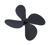 Reemplazo de Aspas de Ventilador de Aleación de Aluminio Negro para una Circulación Eficiente del Aire Caliente en Chimeneas, Estufas o Estufas de Leña - 1 Pieza (4 hojas)