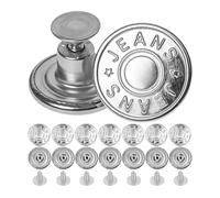 Reemplazo de Botón del Pantalón, 8 piezas, Ø 17 mm, Color Plata, para Botones de 15-17 mm, Botones de Perno para Jeans, Reparación de la Chaqueta de Mezclilla Botón Clip, Botone Metal, Botone Vaquero