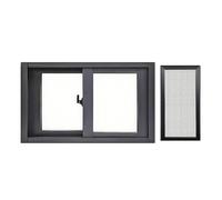 Reemplazo de ventana de vinilo templado de doble deslizamiento de 99,1 x 66 cm, color negro con Sn & s para privacidad, ventilación y nergética, ideal para renovar el hogar