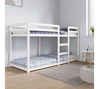 Refined Litera, Estructura de Cama Alta, Somier de Listones, Mueble para Dormitorio Hogar, Madera Maciza de Pino 80x200 cm