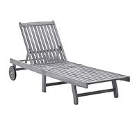 Refined Tumbona 2-Persona Madera de Acacia Sólida Gris Tumbona
