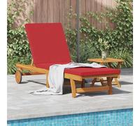 Refined Tumbona 2-Persona Madera de Acacia Sólida Rojo Tumbona + Mesa