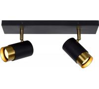 Reflector de techo doble, y dorado, con luz direccional, 2xGU10, 35W, modelo Floris de Lucide