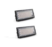 Reflector LED De Pared For Exteriores, Resistente Al Agua, 50w, Lámpara Negra For Jardín, Calle, Iluminación, 1/2/3/4 Uds Garaje en el jardín(2pcs Cool)