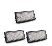 Reflector LED De Pared For Exteriores, Resistente Al Agua, 50w, Lámpara Negra For Jardín, Calle, Iluminación, 1/2/3/4 Uds Garaje en el jardín(3pcs Warm)