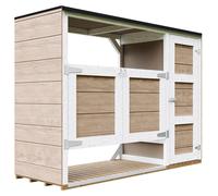 Refugio para contenedores de basura de 2x240L con puerta – Cubierta para contenedores, caja para contenedores, caja de almacenamiento para jardín, armario para contenedores Timbela M980A-TERRA BROWN