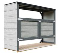 Refugio para contenedores de basura de 3x240 litros con puerta – cubierta para contenedores, caja para contenedores, caja de almacenamiento para jardín, armario para contenedores Timbela M982A-TUNDRA 