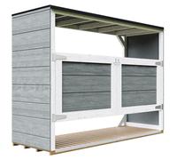 Refugio para contenedores de basura de 3x240 litros con puerta – cubierta para contenedores, caja para contenedores, caja de almacenamiento para jardín, armario para contenedores Timbela M982A-CAVERN 