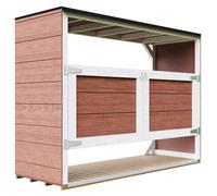 Refugio para contenedores de basura de 3x240L con puerta – Cubierta para contenedores, caja para contenedores, caja de almacenamiento para jardín, armario para contenedores Timbela M982A-REDWOOD