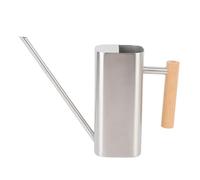 Regadera de Acero Inoxidable con Pico Largo, regadera para Plantas de Interior, diseño Cuadrado Decorativo con Mango de Madera para Plantas de casa, bonsáis y Cuidado de Flores en (Plata 800ML)