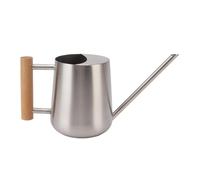Regadera de acero inoxidable, elegante boquilla larga, mango de, 900ml, regadera de flores para jardín, plantas de interior y exterior, herramienta de jardinería (Plata)
