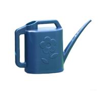 Regadera de gran capacidad de 4 litros con boquilla larga para un riego preciso, maceta ergonómica de plástico de doble mango para plantas de interior y exterior, polietileno grueso (4 L, azul oscuro)