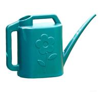 Regadera de gran capacidad de 4 litros con boquilla larga para un riego preciso, maceta ergonómica de plástico de doble mango para plantas de interior y exterior, polietileno grueso (4 L, verde