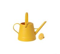Regadera de jardín de 3.8 L de plástico PP para horticultura con boquilla de cabeza de rosa desmontable, mango ergonómico, boquilla larga, maceta de interior, patio, jardín, herramienta (amarillo)