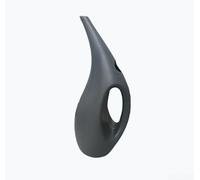 Regadera de plástico de boquilla larga de 1,5 L y 2,5 L para uso en interiores con mango ergonómico y acción de vertido suave para plantas en maceta (2,5 L, gris oscuro)