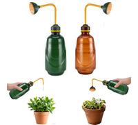 Regadera Pequeña de Jardín 450ML Pulverizador de Plantas 2 en 1,Fumigador para Interior y Exterior,con Cabezal 360°(Verde+Marrón)