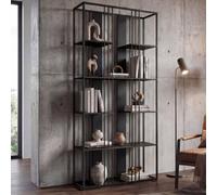 Regal HWC-P12, estantería alta, mueble industrial de metal y melamina, certificado MVG, 180x80x31 cm, color