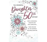 Regal Publishing Modern Milestone Age C80765 - Tarjeta de cumpleaños para hija de 50 años, 9 x 6 pulgadas