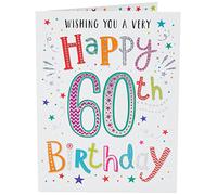 Regal Publishing Modern Milestone Age Happy Birthday Card 60th - 8 x 6", rojo, marrón, negro, verde, blanco